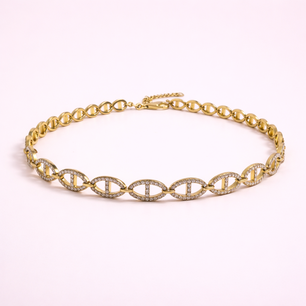 Collier ras du cou maille marine femme acier | Gaou Bijoux