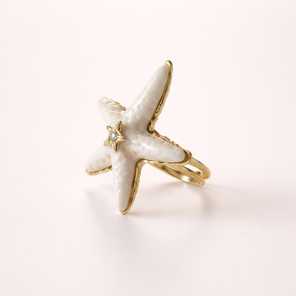 Bague étoile de mer réglable femme acier | Gaou Bijoux