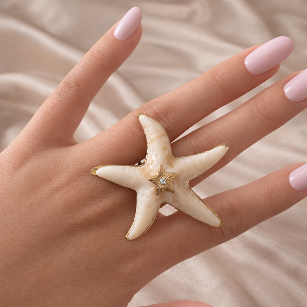 Bague étoile de mer réglable femme acier | Gaou Bijoux