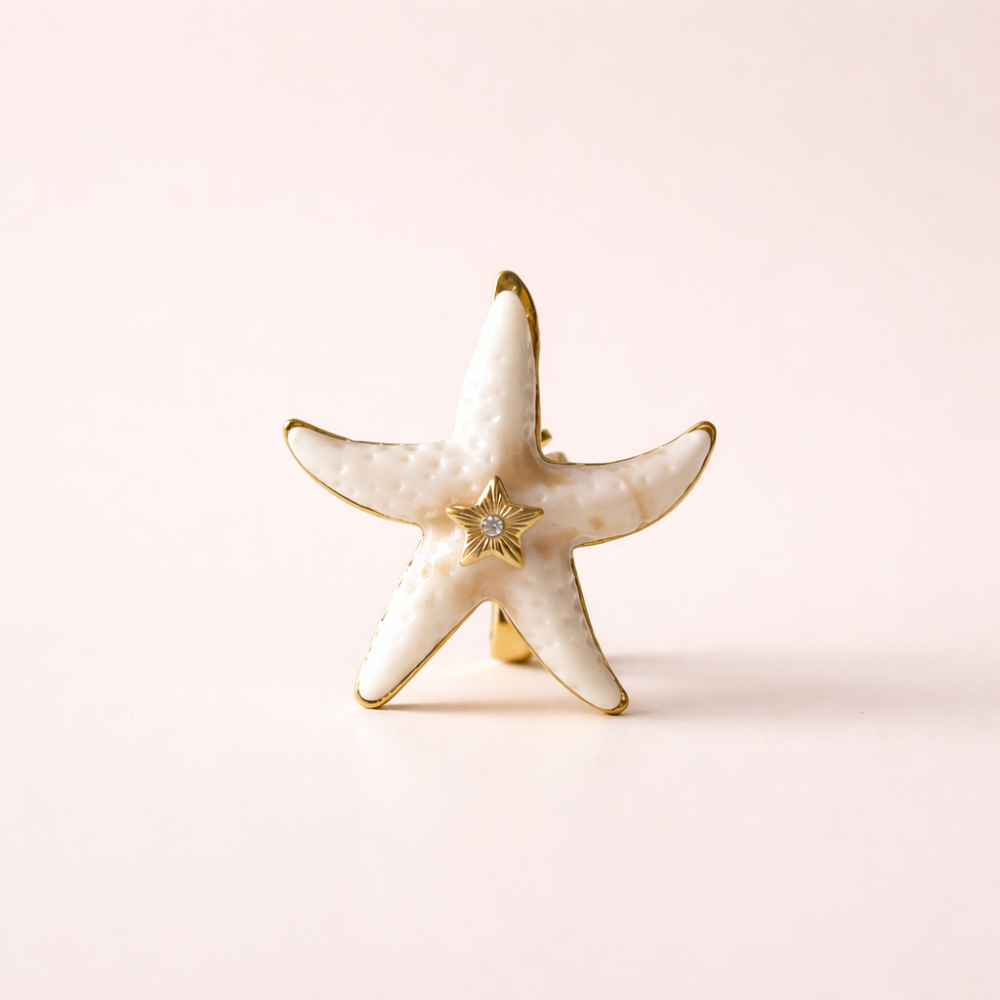 Bague étoile de mer réglable femme acier | Gaou Bijoux