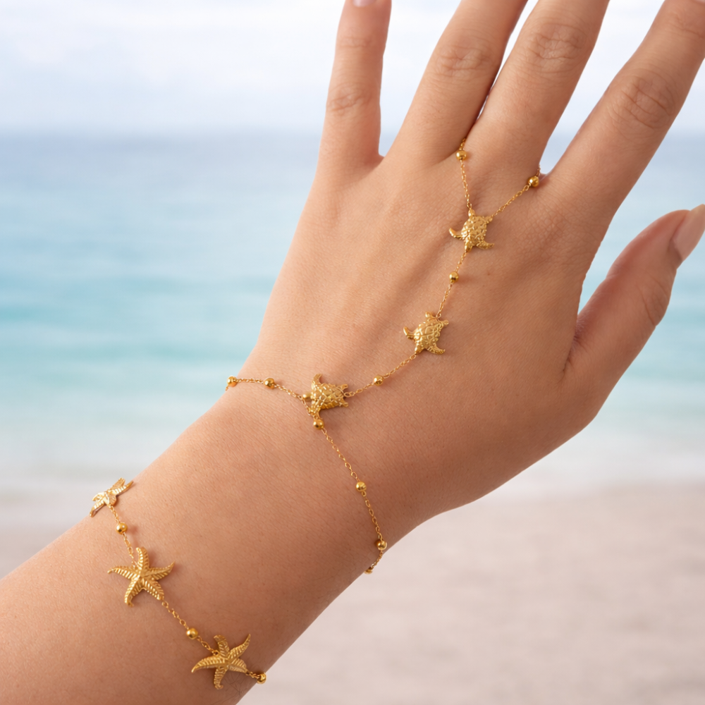 Chaîne de main tortue dorée femme | Gaou Bijoux