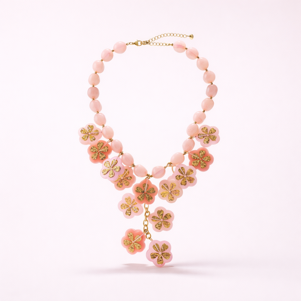 Collier Y fleurs colorées perles femme | Gaou Bijoux
