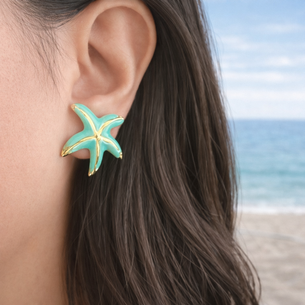 Boucles étoile de mer colorées femme | Gaou Bijoux