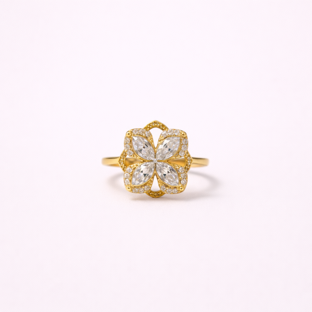 Bague anti stress femme réglable fleur brillante | Gaou Bijoux