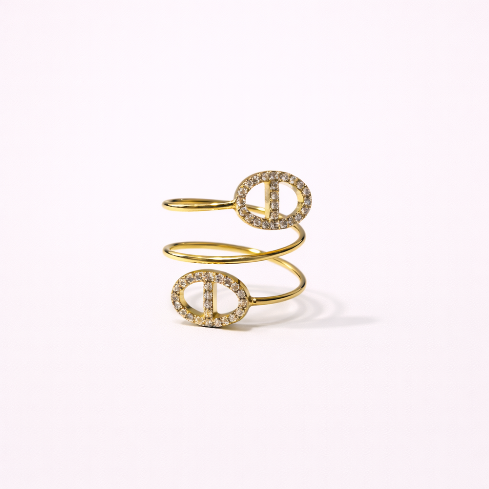 Bague maille marine femme réglable acier inoxydable | Gaou Bijoux