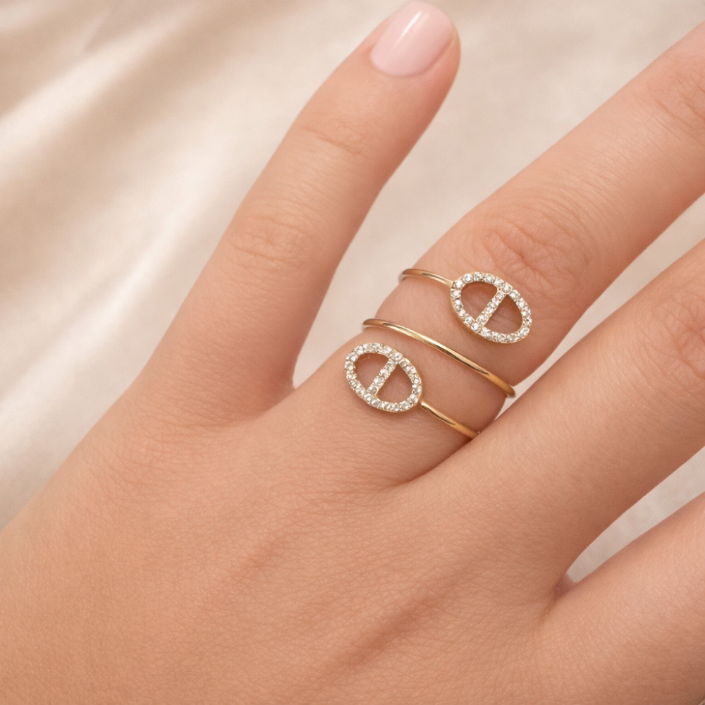 Bague maille marine femme réglable acier inoxydable | Gaou Bijoux