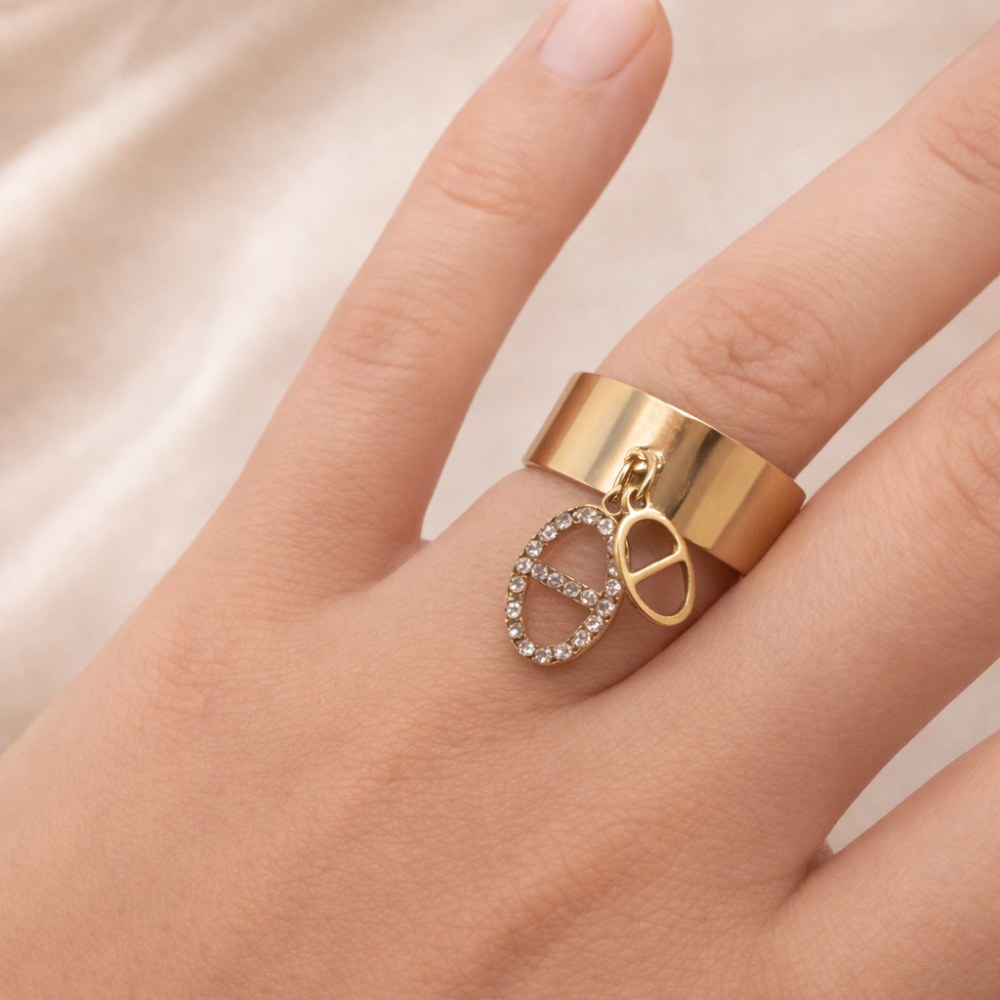 Bague Charms maille marine acier inoxydable | Gaou Bijoux