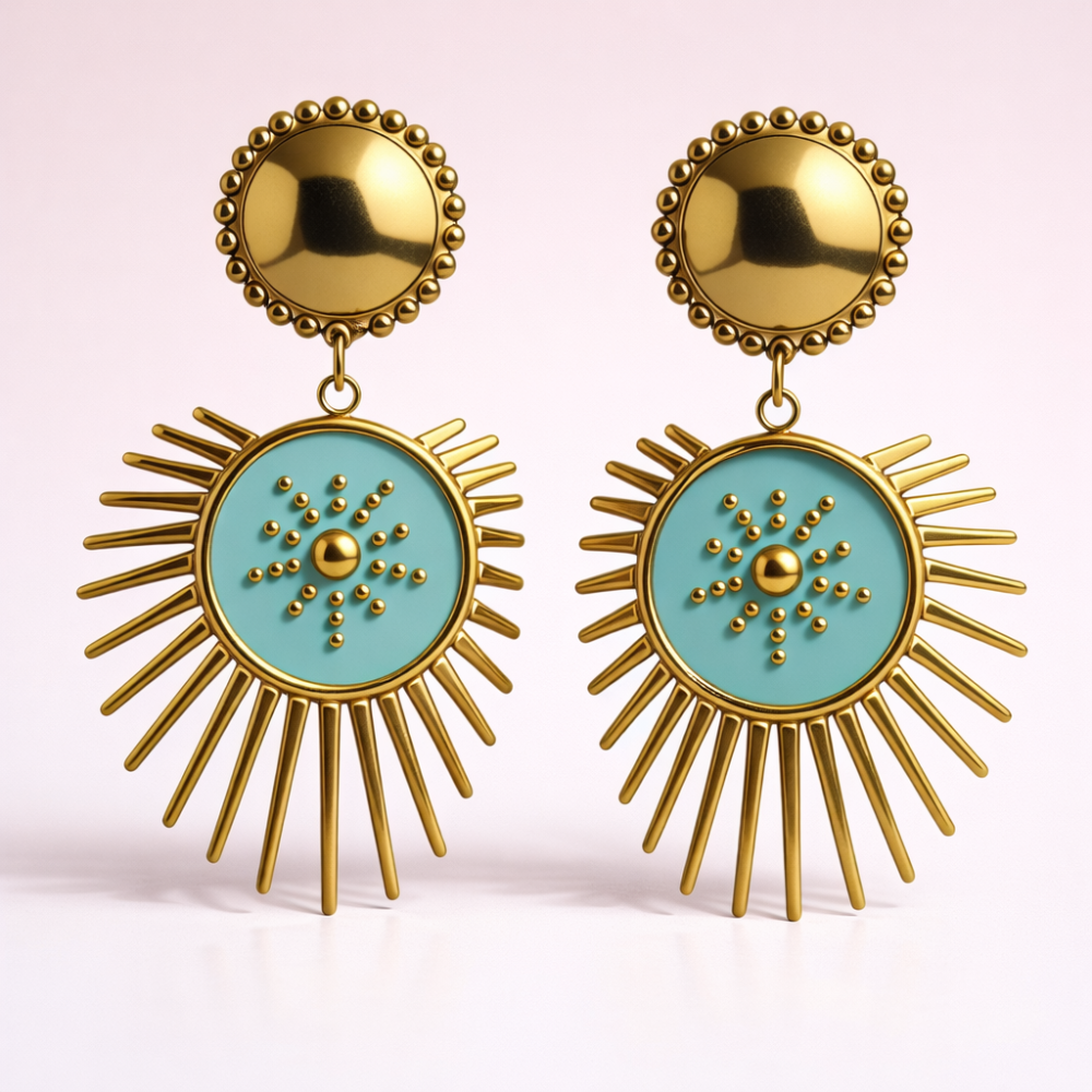 Boucles d’Oreilles Bleu Ciel acier inoxydable | Gaou Bijoux