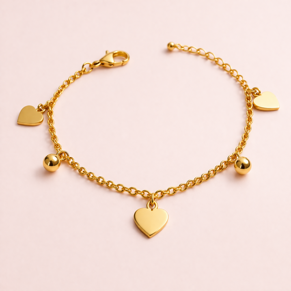 Bracelet Mini Cœurs & Perles