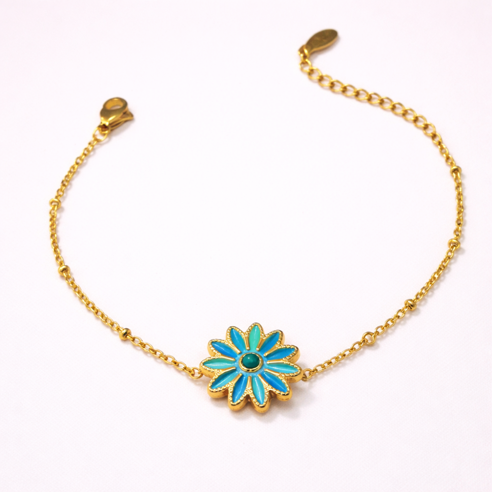 Bracelet Flowers coloré ou bleu - bijoux acier inoxydable | Gaou Bijoux