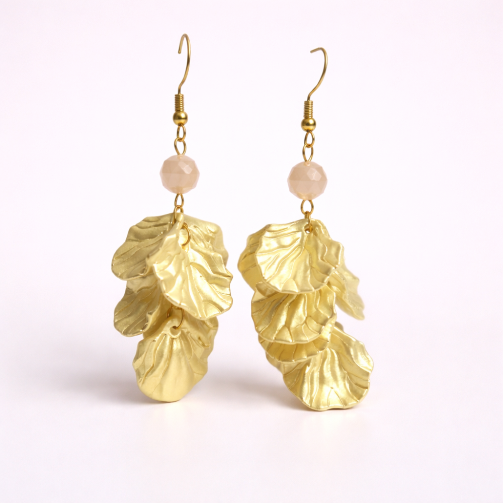 Boucles d’Oreilles Feuilles Blanches – bijoux acier inoxydable | Gaou Bijoux