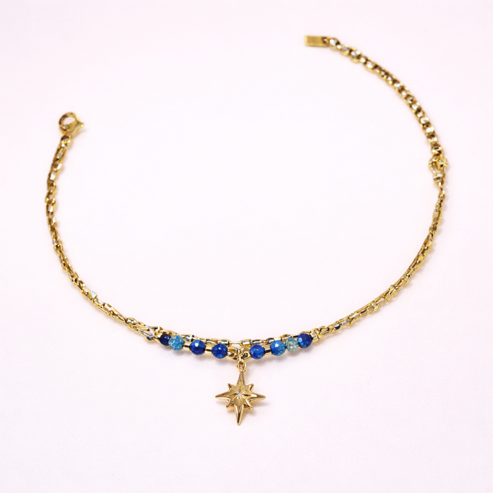 Bracelet étoile perlé doré Mia bijoux acier inoxydable | Gaou Bijoux.
