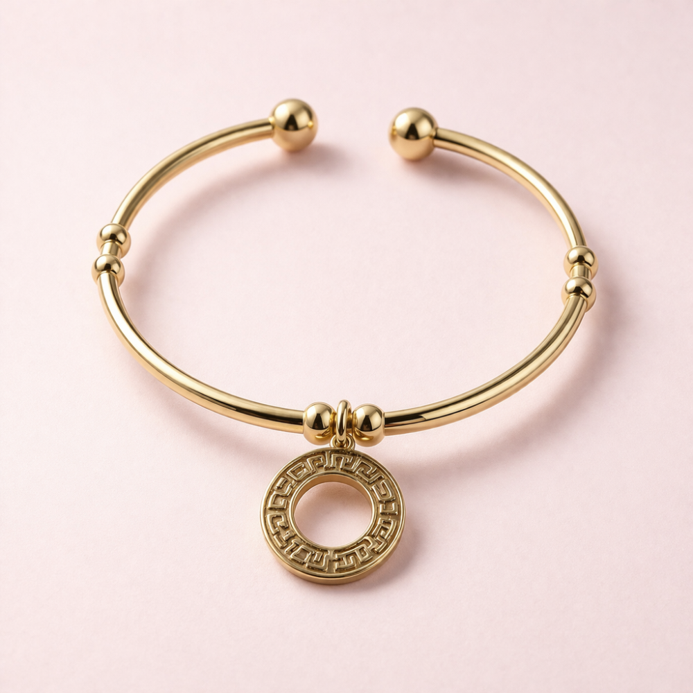 Jonc Cercle Gravé en acier inoxydable | Gaou Bijoux