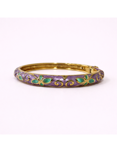 Bracelet Jonc Thaïlandais Émaillé Fleur Colorée - Léna 2