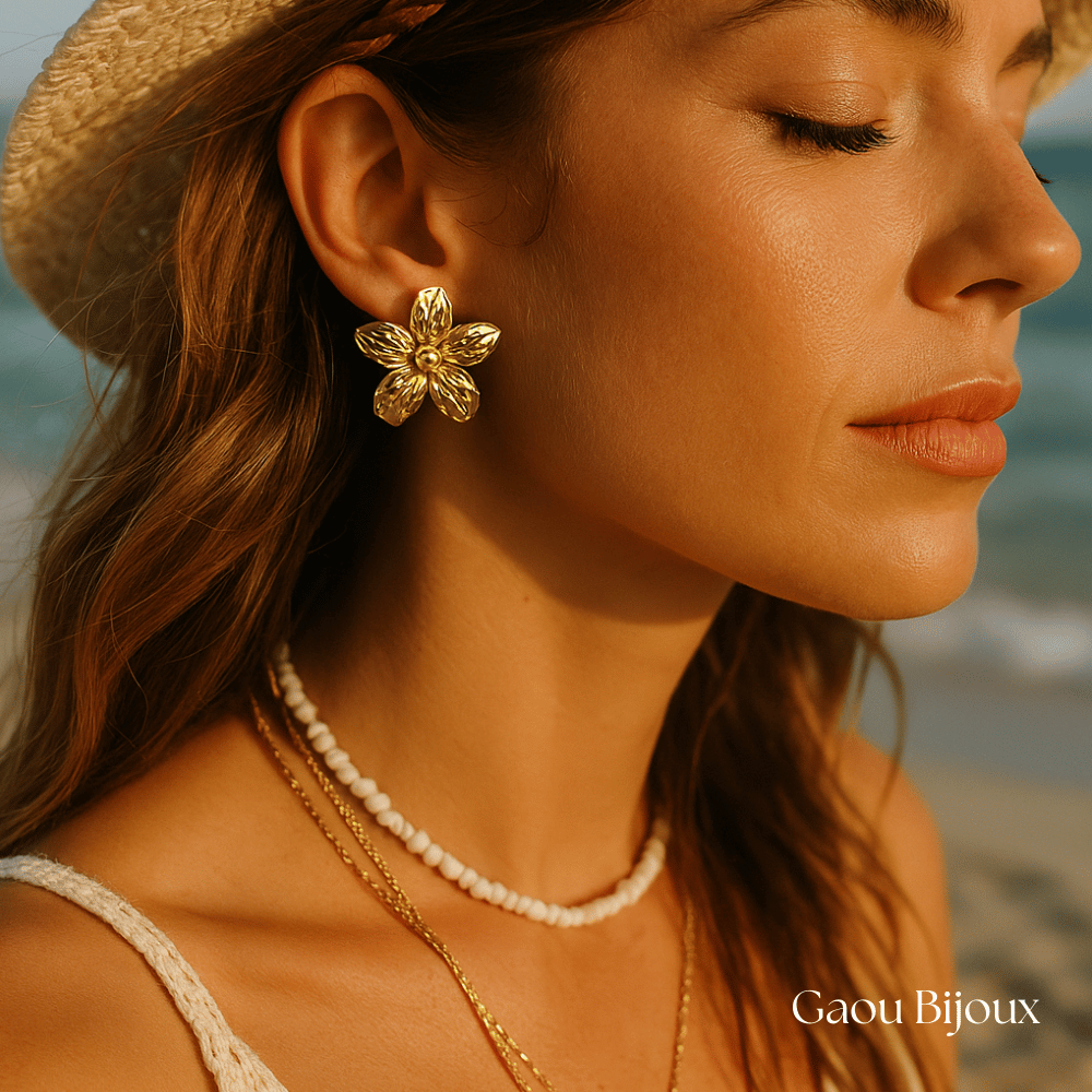 Boucles d’Oreilles Orchidée Sauvage  | Gaou Bijoux