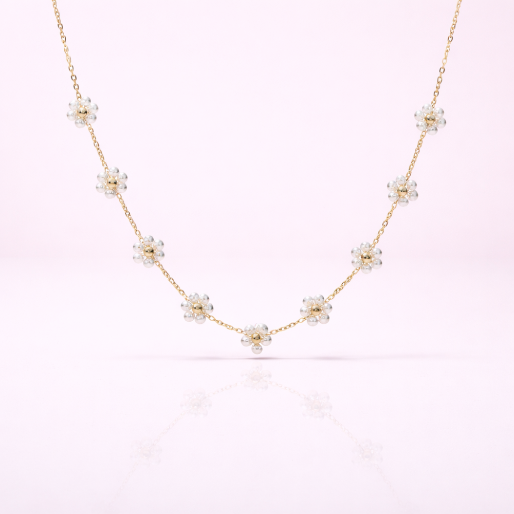 Parure collier bracelet fleur colorée acier inoxydable tendance été femme bijoux | Gaou Bijoux