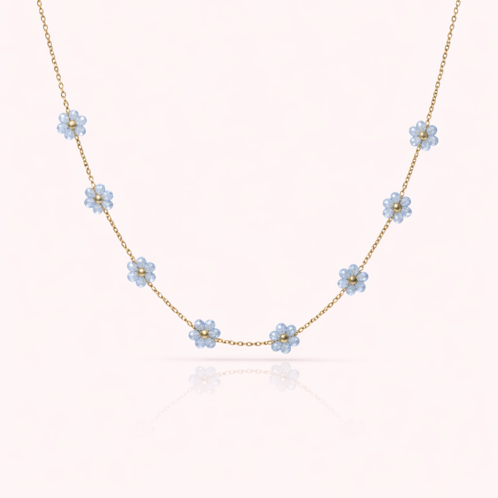 Parure collier bracelet fleur colorée acier inoxydable tendance été femme bijoux | Gaou Bijoux