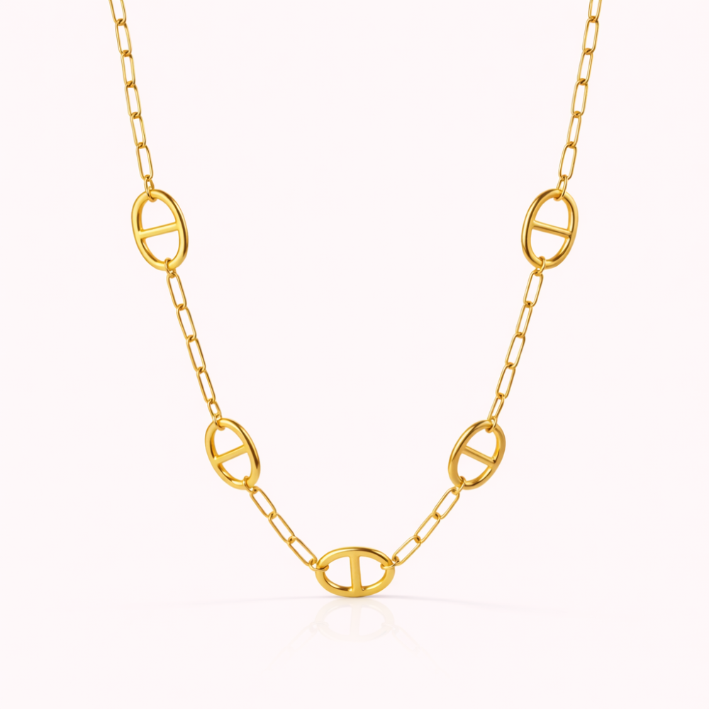 Sautoir Chaîne Marine Doré Maille Large – bijoux acier inoxydable | Gaou Bijoux
