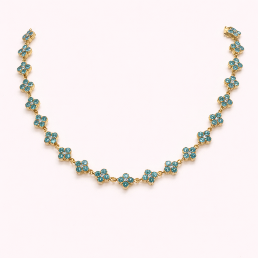 Collier princesse fleurs colorées acier inoxydable bijou femme élégant tendance | Gaou Bijoux