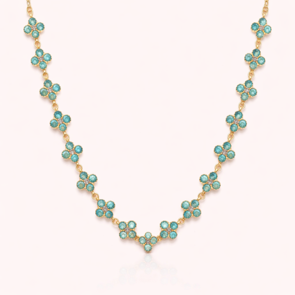 Parure Princesse Fleurs Colorées Bleu Honey