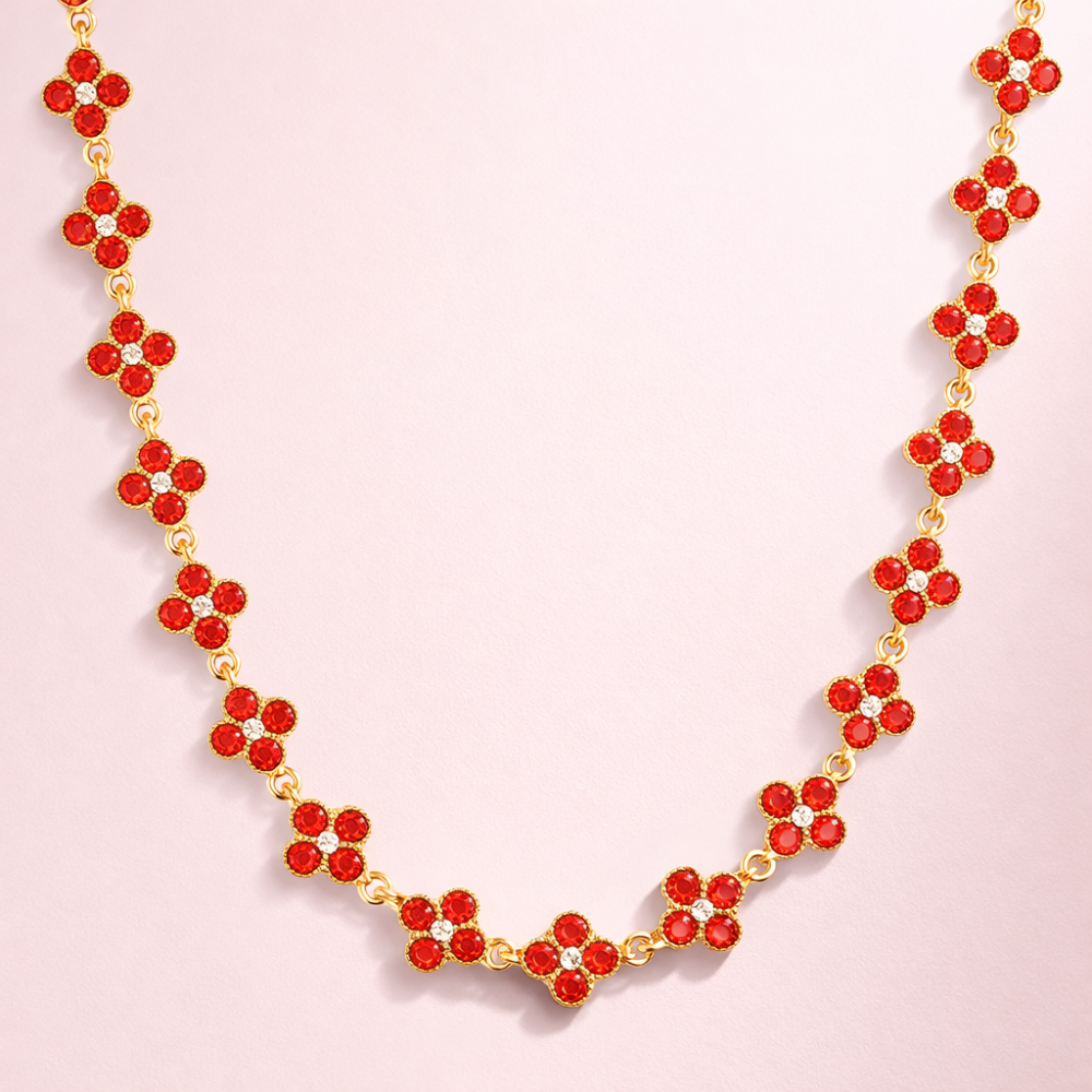 Collier princesse fleurs colorées acier inoxydable bijou femme élégant tendance | Gaou Bijoux