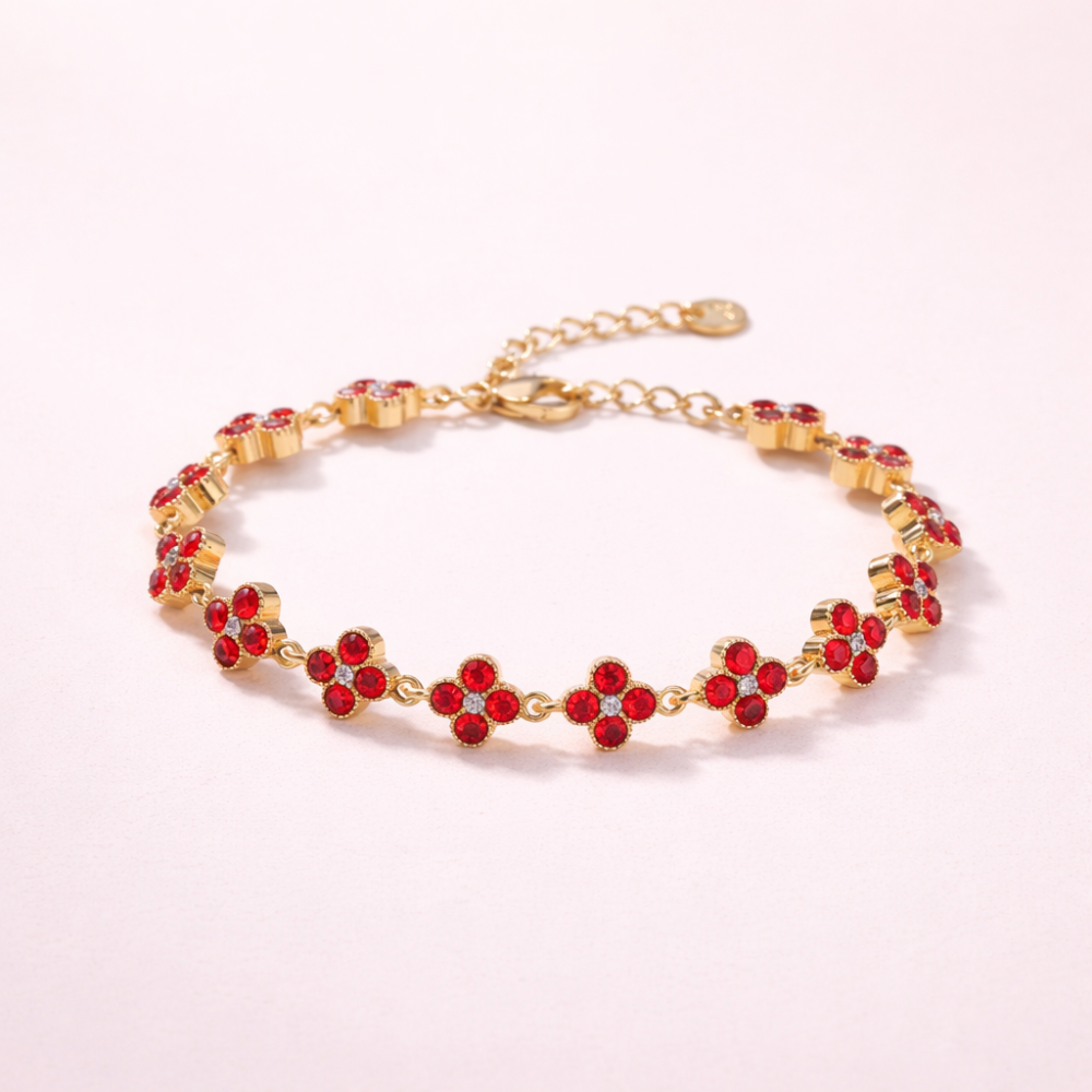 Bracelet princesse fleurs colorées doré acier inoxydable bijou femme tendance élégant | Gaou Bijoux