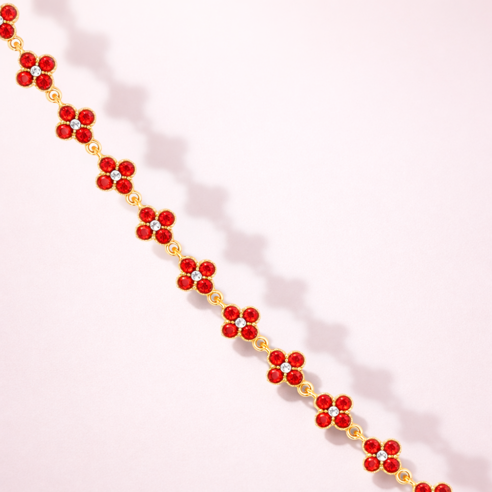 Bracelet princesse fleurs colorées doré acier inoxydable bijou femme tendance élégant | Gaou Bijoux