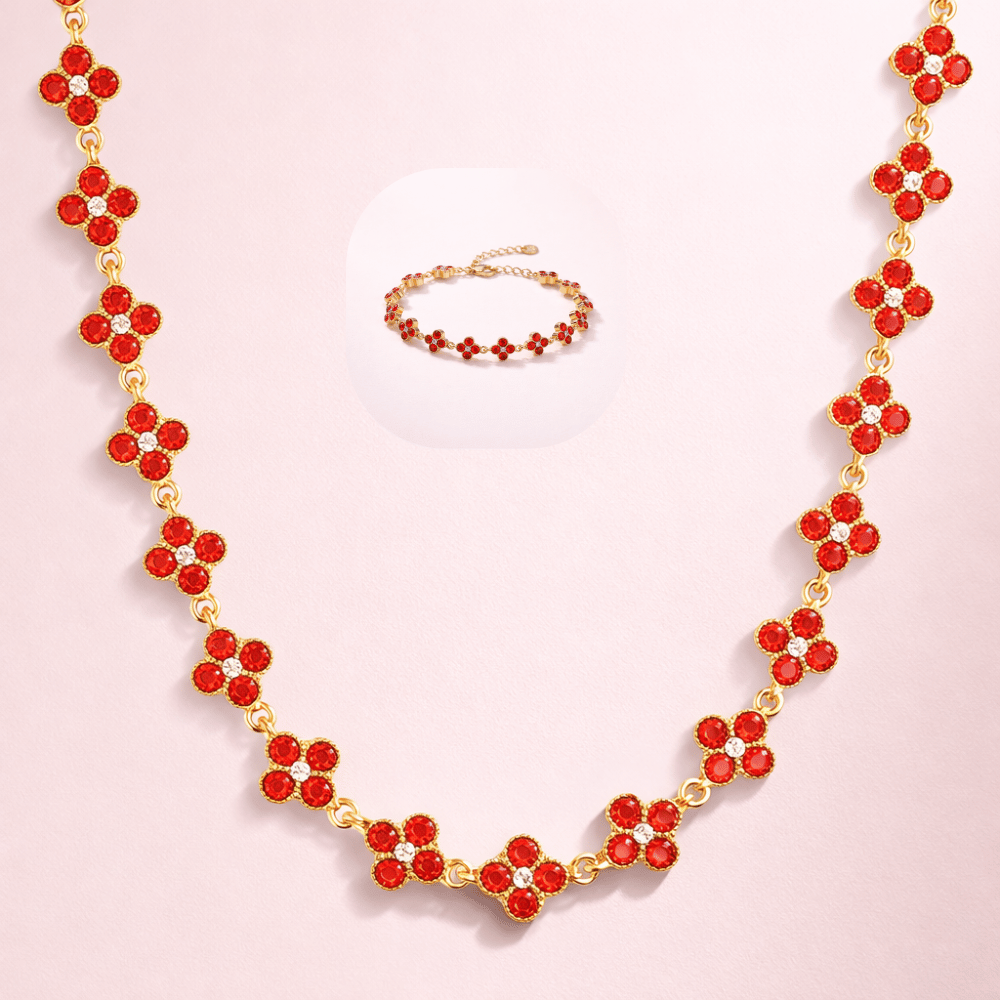 Parure Princesse Honey Fleurs Colorées Rouge