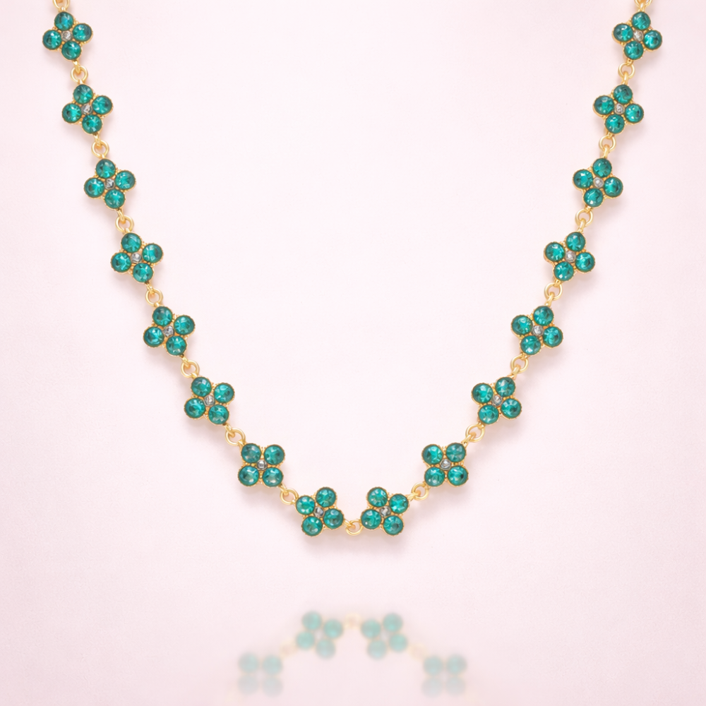 Collier princesse fleurs colorées acier inoxydable bijou femme élégant tendance | Gaou Bijoux