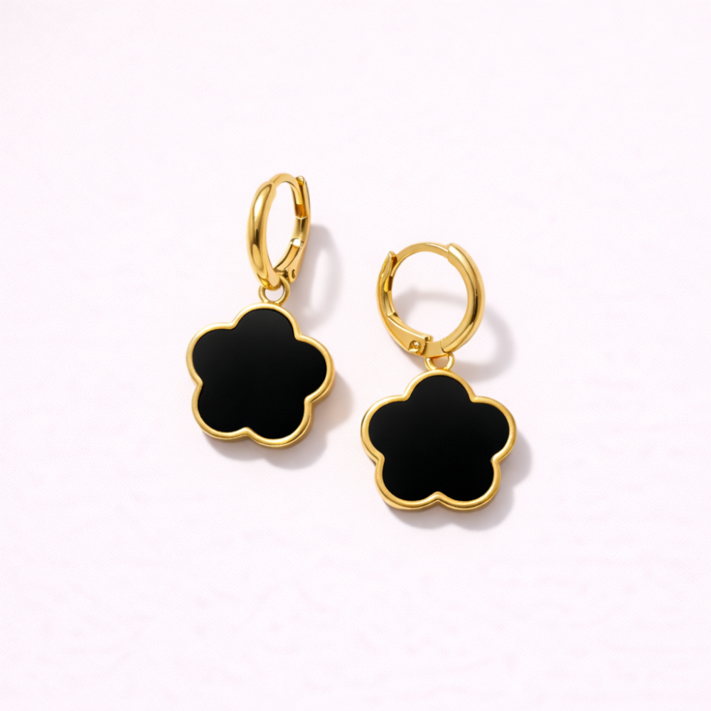 Boucles d’oreilles fleur nacrée en acier inoxydable | Gaou Bijoux