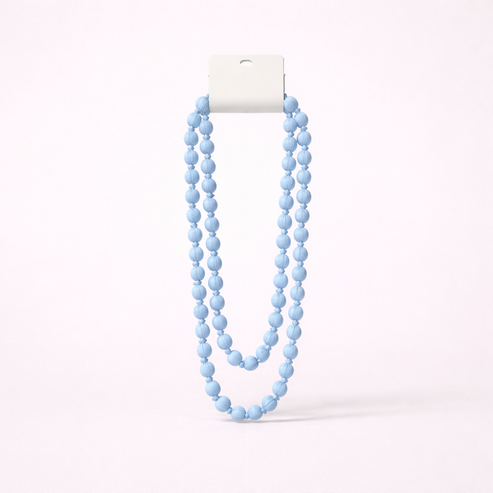 Sautoir boules tissu coloré collier long bohème tendance femme polyester multicolore | Gaou Bijoux