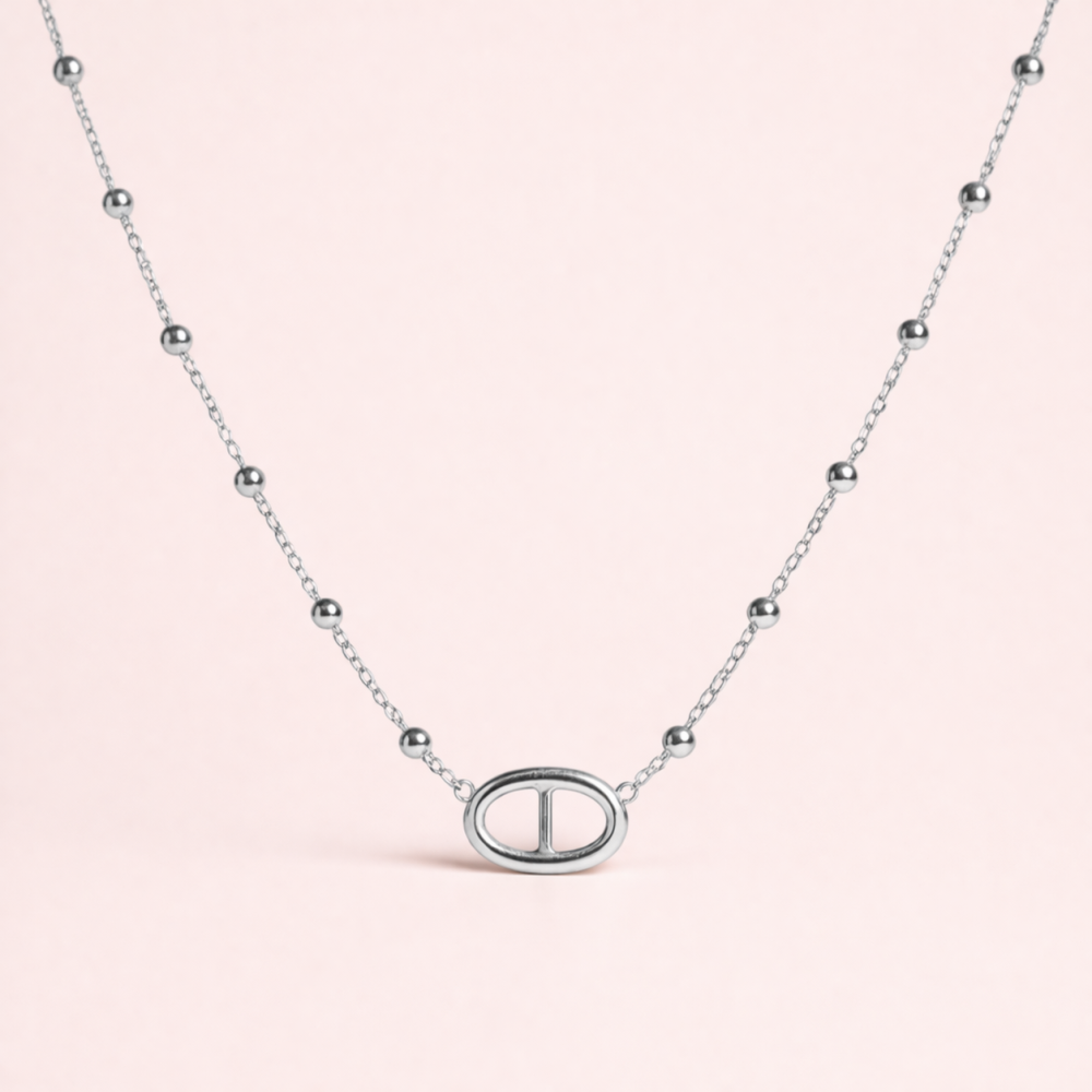 Collier maille marine doré perles lisses | Gaou Bijoux