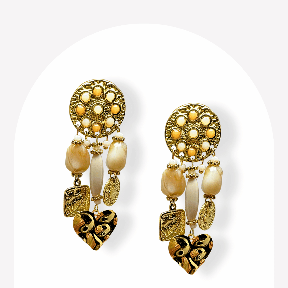 Boucles d’oreilles Cœur Bohème  | Gaou Bijoux