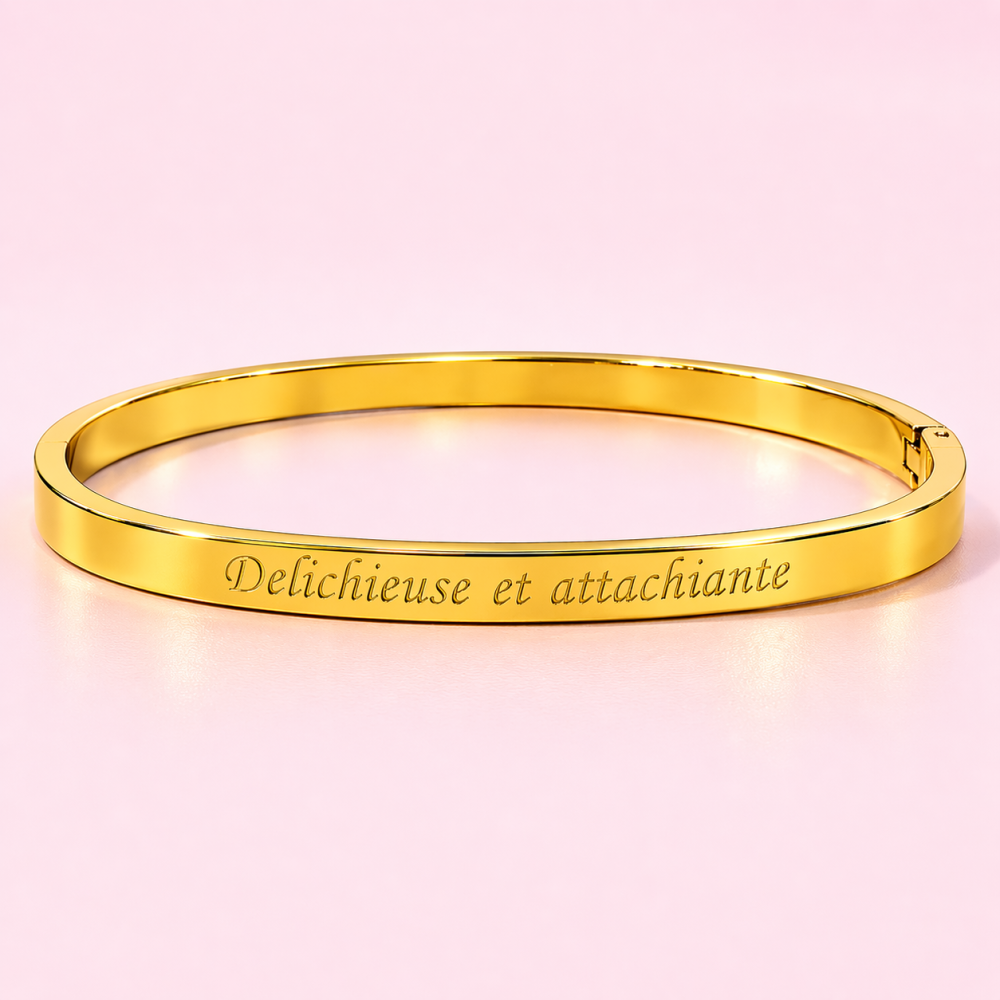 Bracelet Jonc Délicieuse et Attachiante Doré