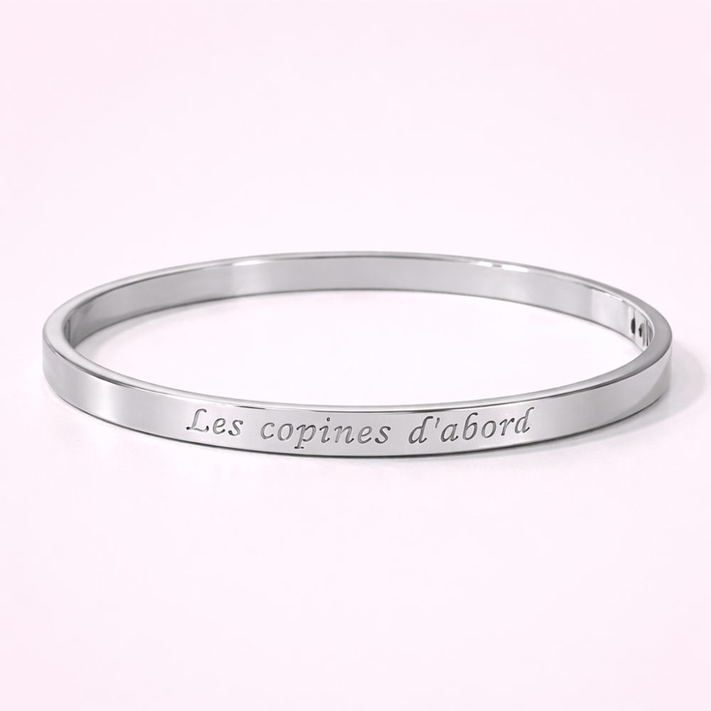 Bracelet jonc les copines d’abord doré argenté acier inoxydable | Gaou Bijoux