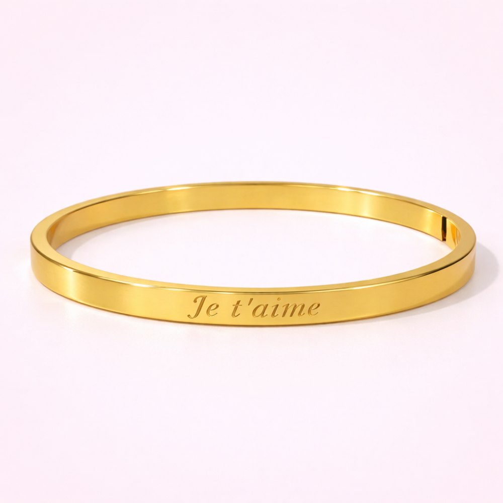 Bracelet jonc Je t’aime acier inoxydable | Gaou Bijoux