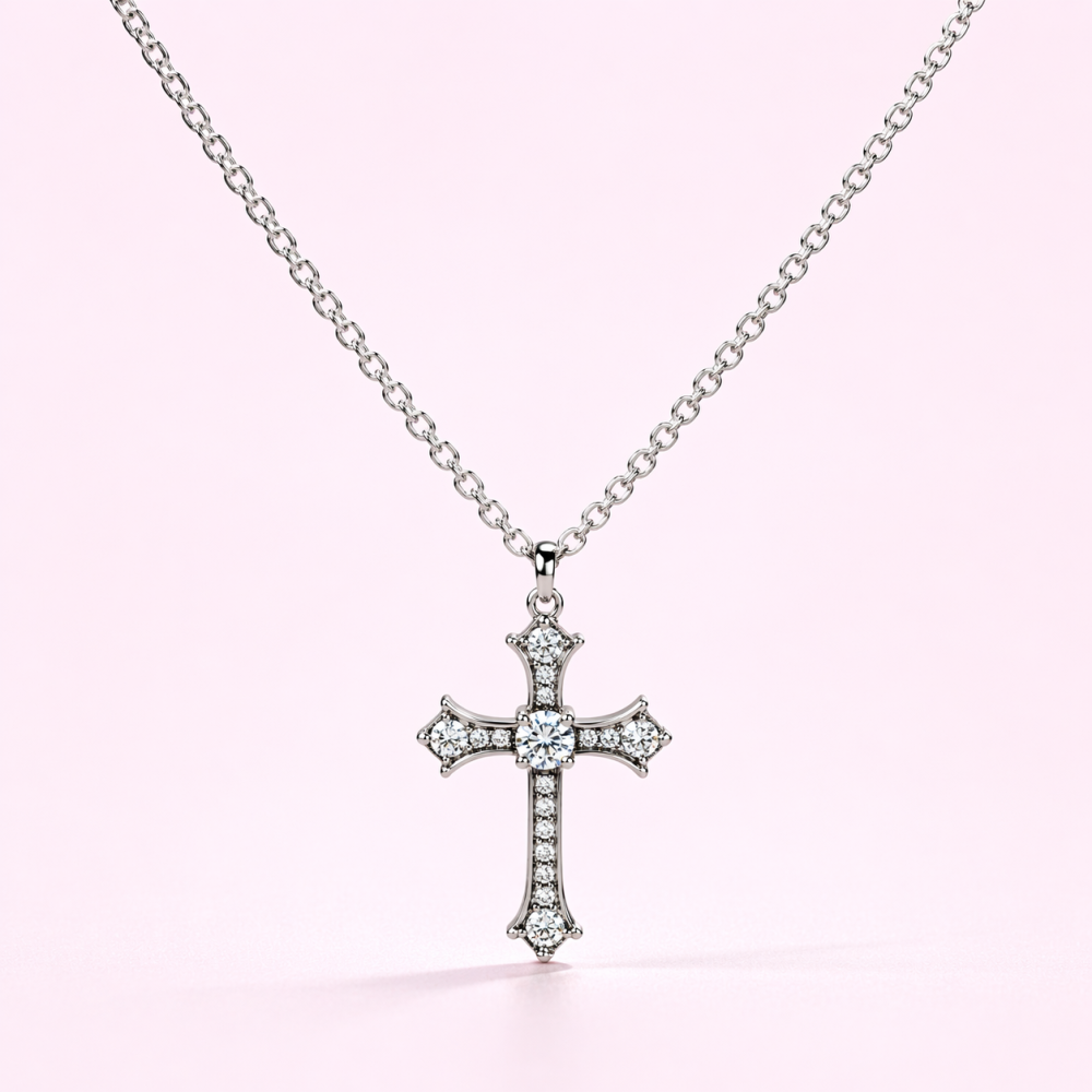 Collier croix strass acier inoxydable | Gaou Bijoux