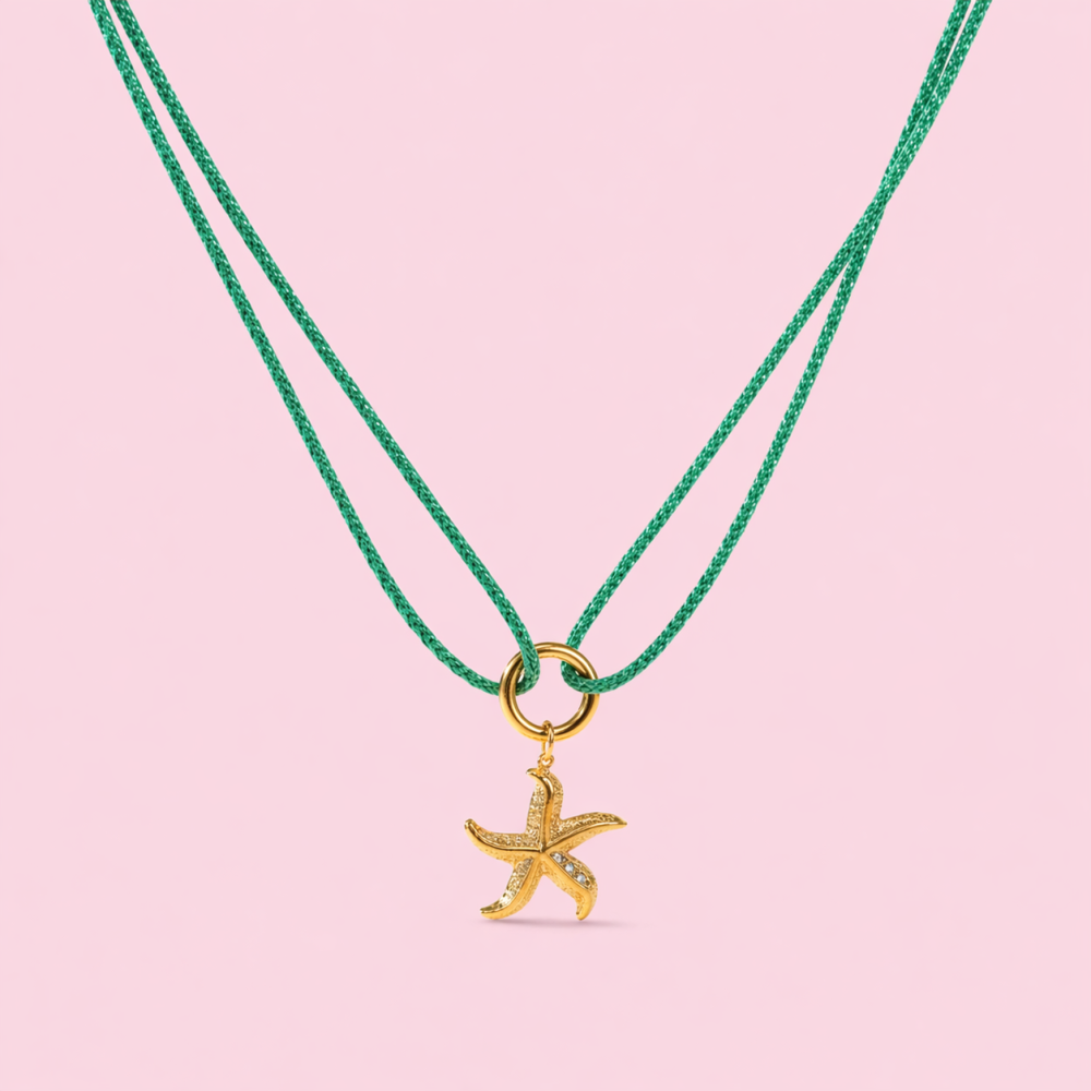 Collier cordon étoile de mer acier inoxydable doré | Gaou Bijoux