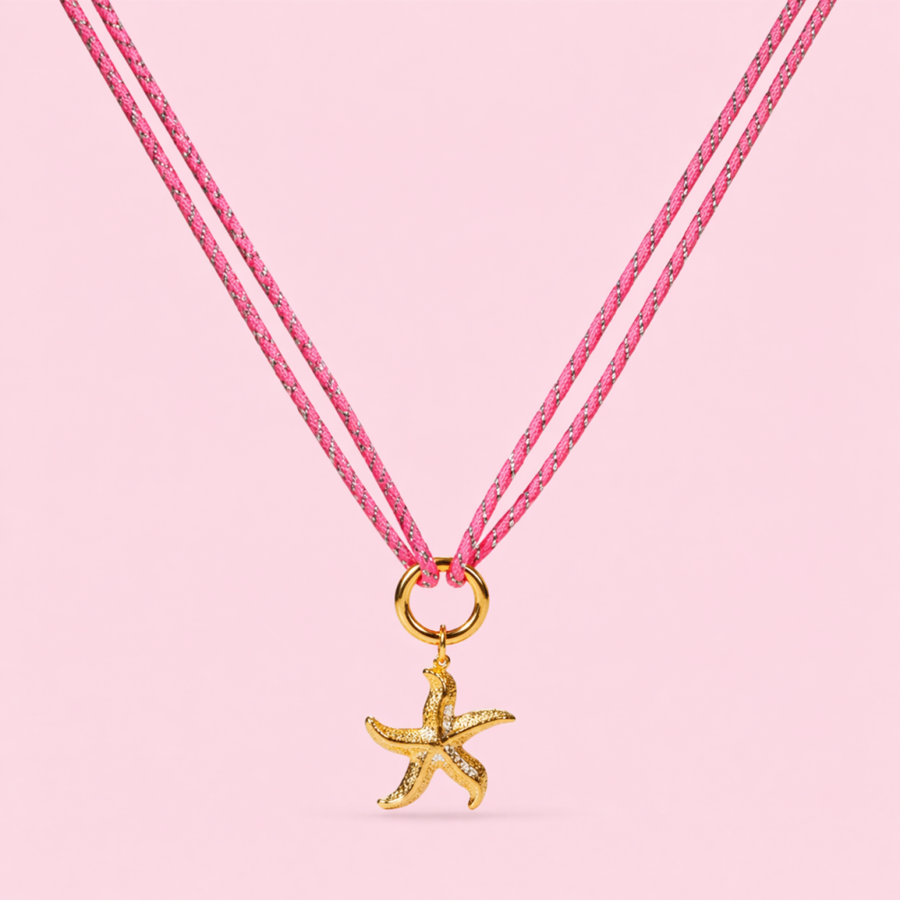 Collier cordon étoile de mer acier inoxydable doré | Gaou Bijoux