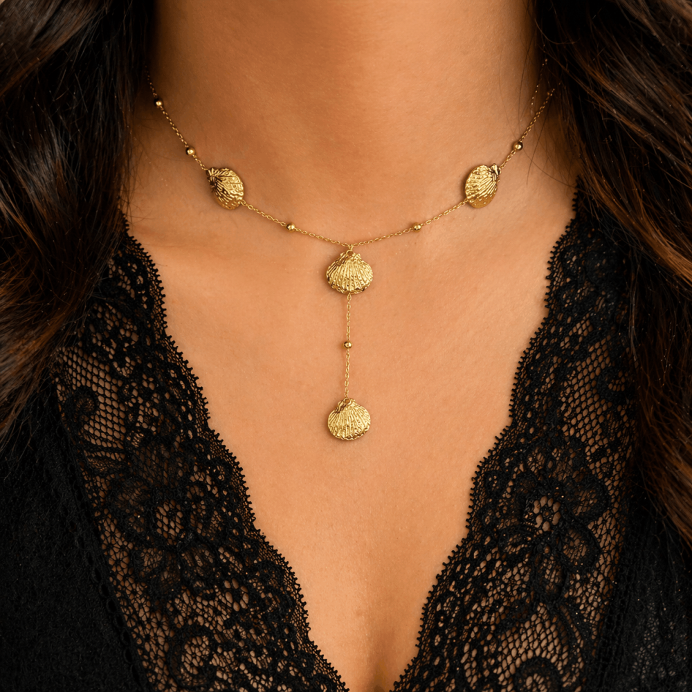 Collier Y étoile strass acier inoxydable doré | Gaou Bijoux