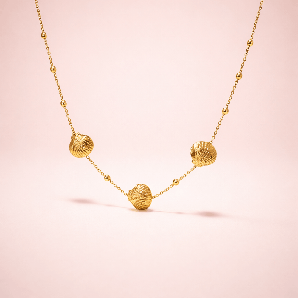 Collier coquillages perlés acier inoxydable | Gaou Bijoux