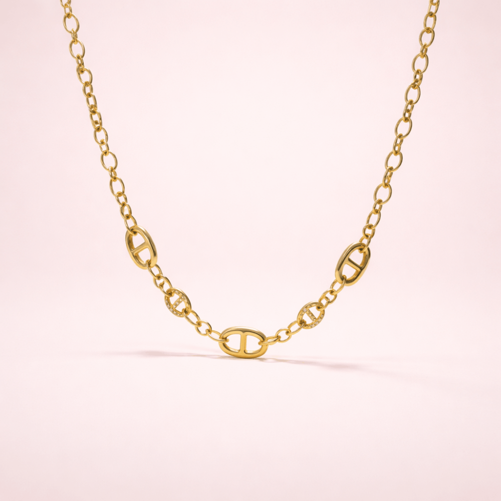 Collier maille marine maillons ovales acier inoxydable | Gaou Bijoux