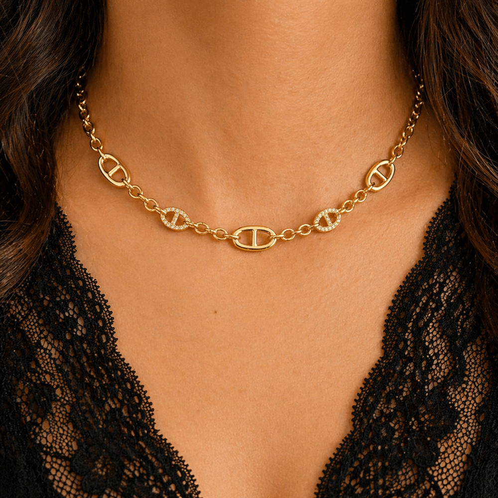 Collier maille marine maillons ovales acier inoxydable | Gaou Bijoux