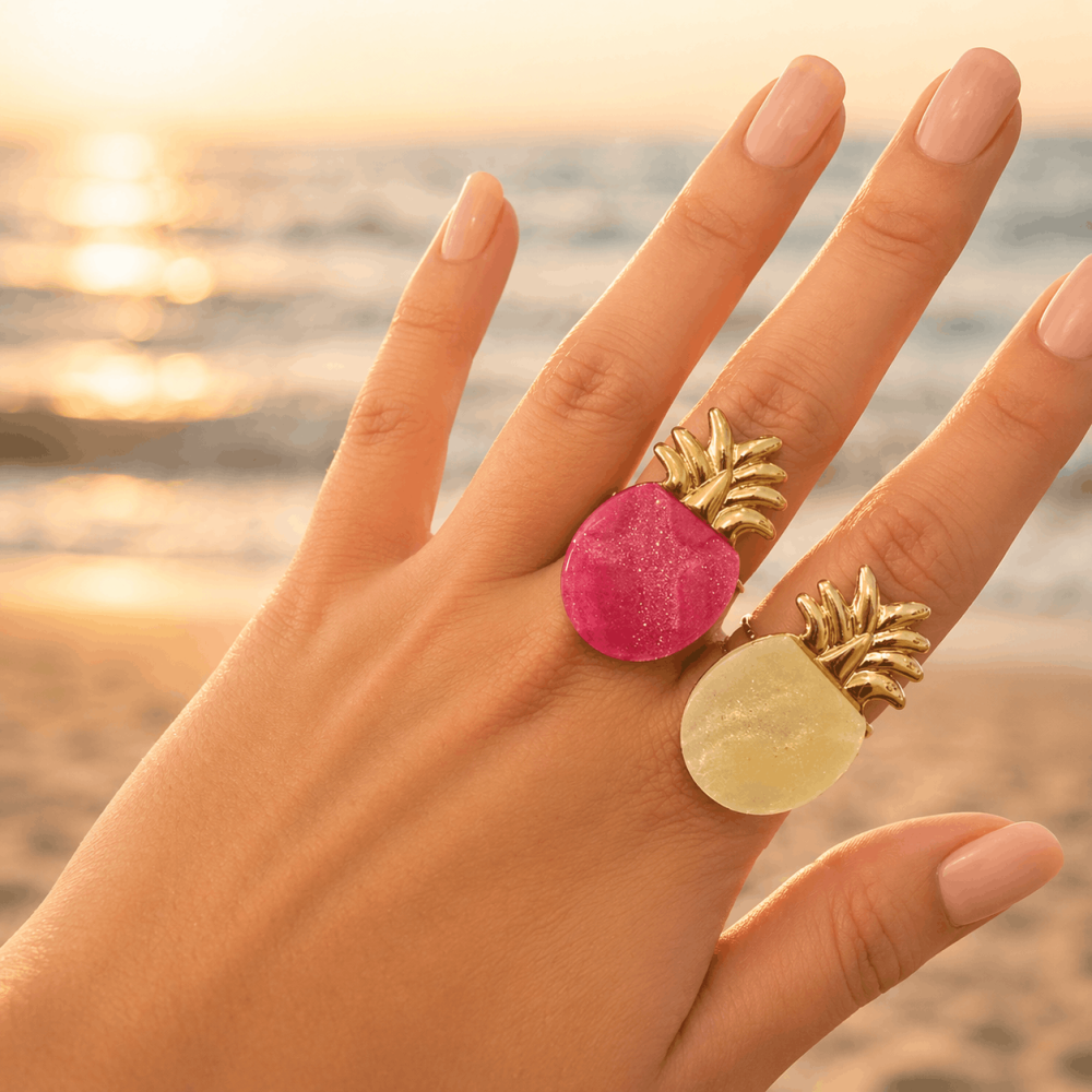 Bague ananas réglable acier inoxydable | Gaou Bijoux