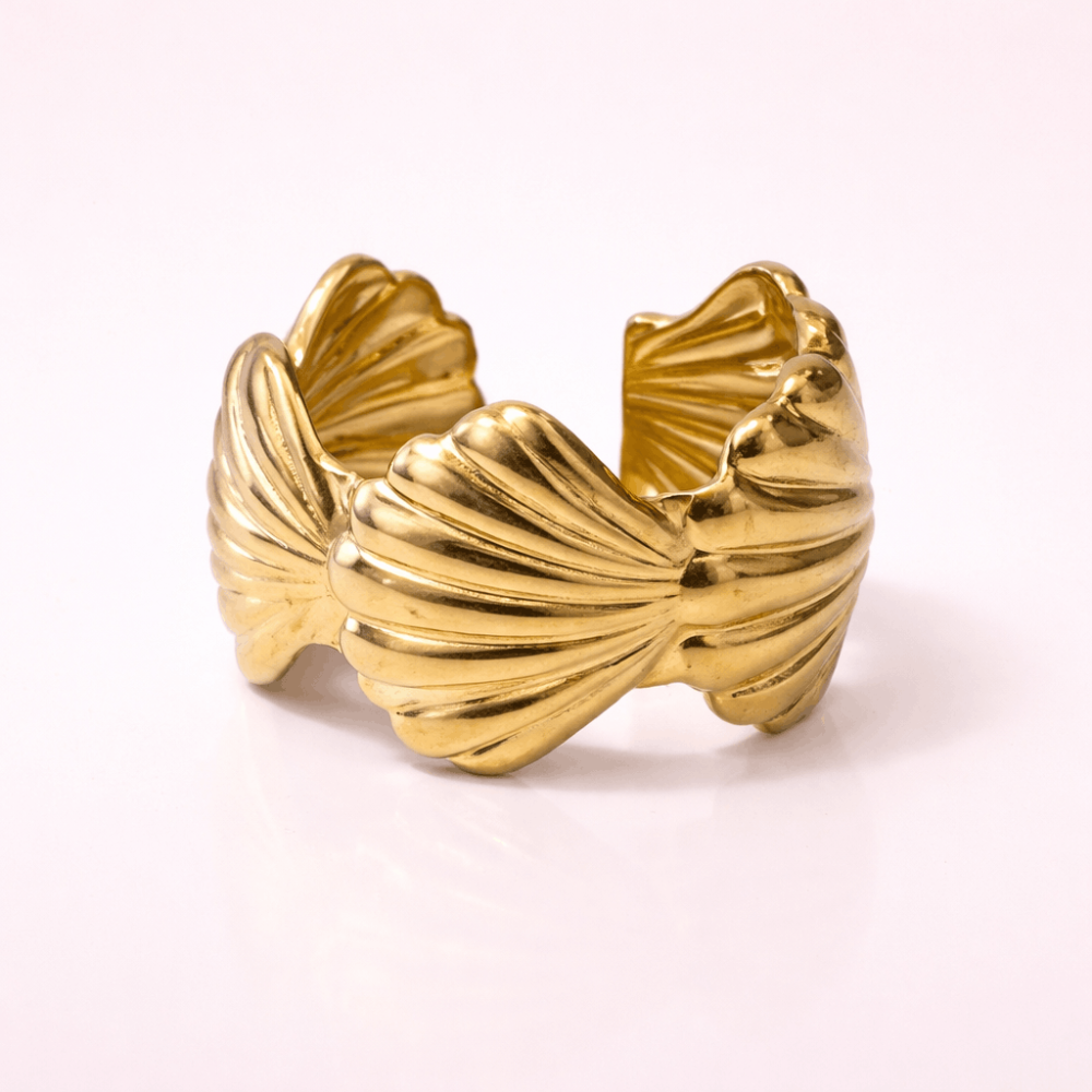 Bague coquillage réglable acier inoxydable | Gaou Bijoux