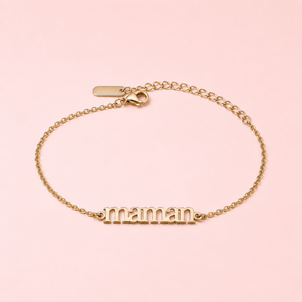 Bracelet maman personnalisé acier inoxydable prénom femme | Gaou Bijoux