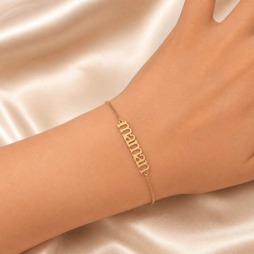 Bracelet maman personnalisé acier inoxydable prénom femme | Gaou Bijoux