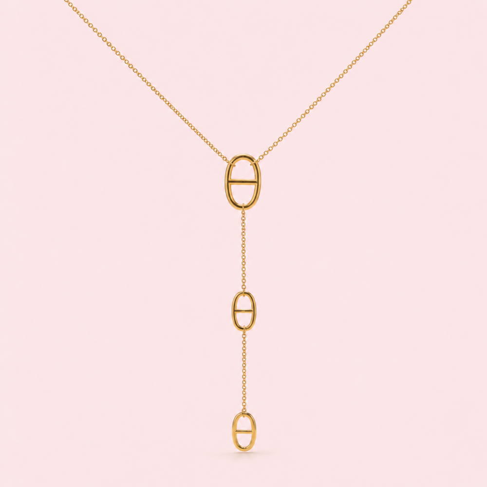 Collier Y maille marine acier inoxydable femme | Gaou Bijoux
