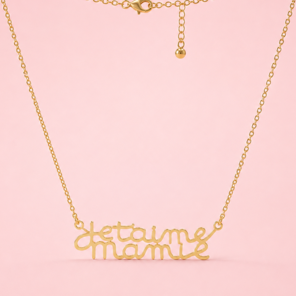 Collier je t’aime mamie acier inoxydable femme | Gaou Bijoux