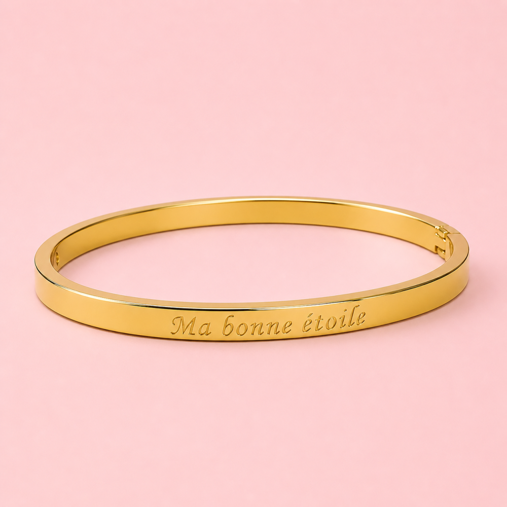 Bracelet jonc ma bonne etoile acier inoxydable femme | Gaou Bijoux